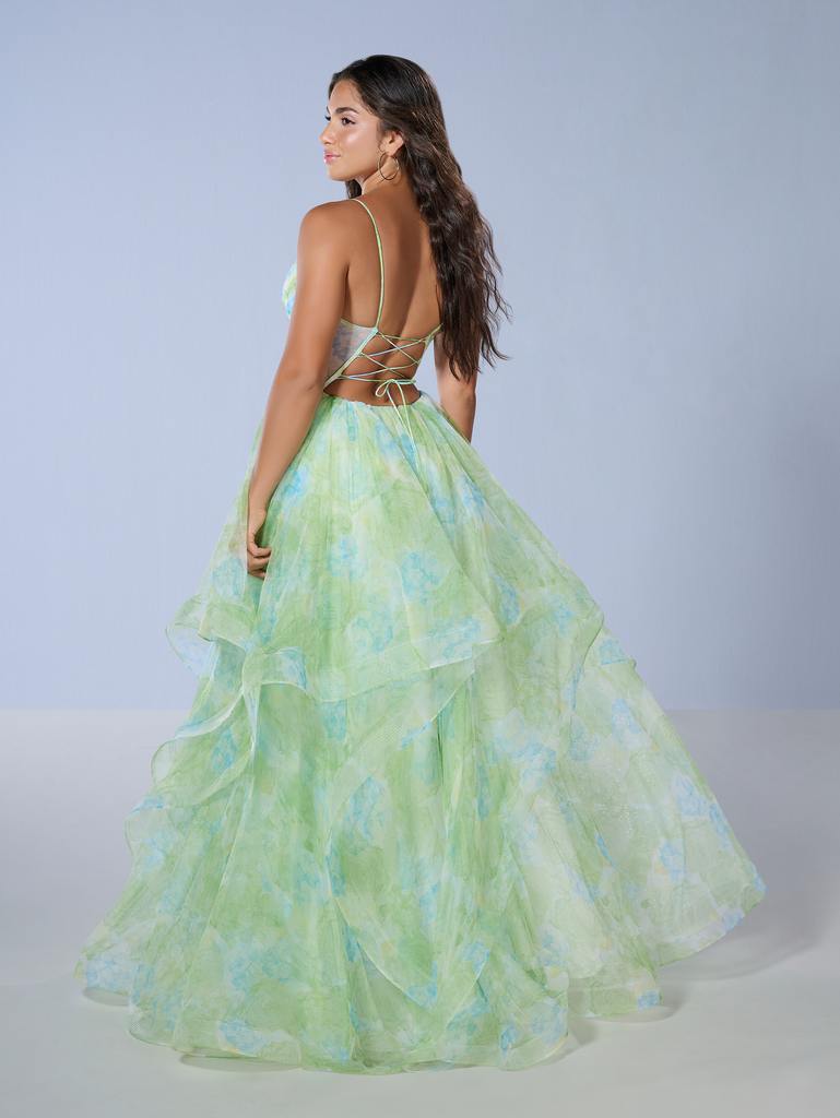 16163 Amore Gowns 16163_Lime-Floral_2-769x1024