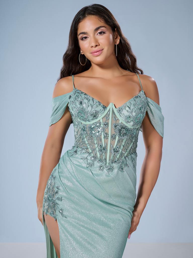 16250 Amore Gowns 16250_Sparkle-Sage_3-769x1024
