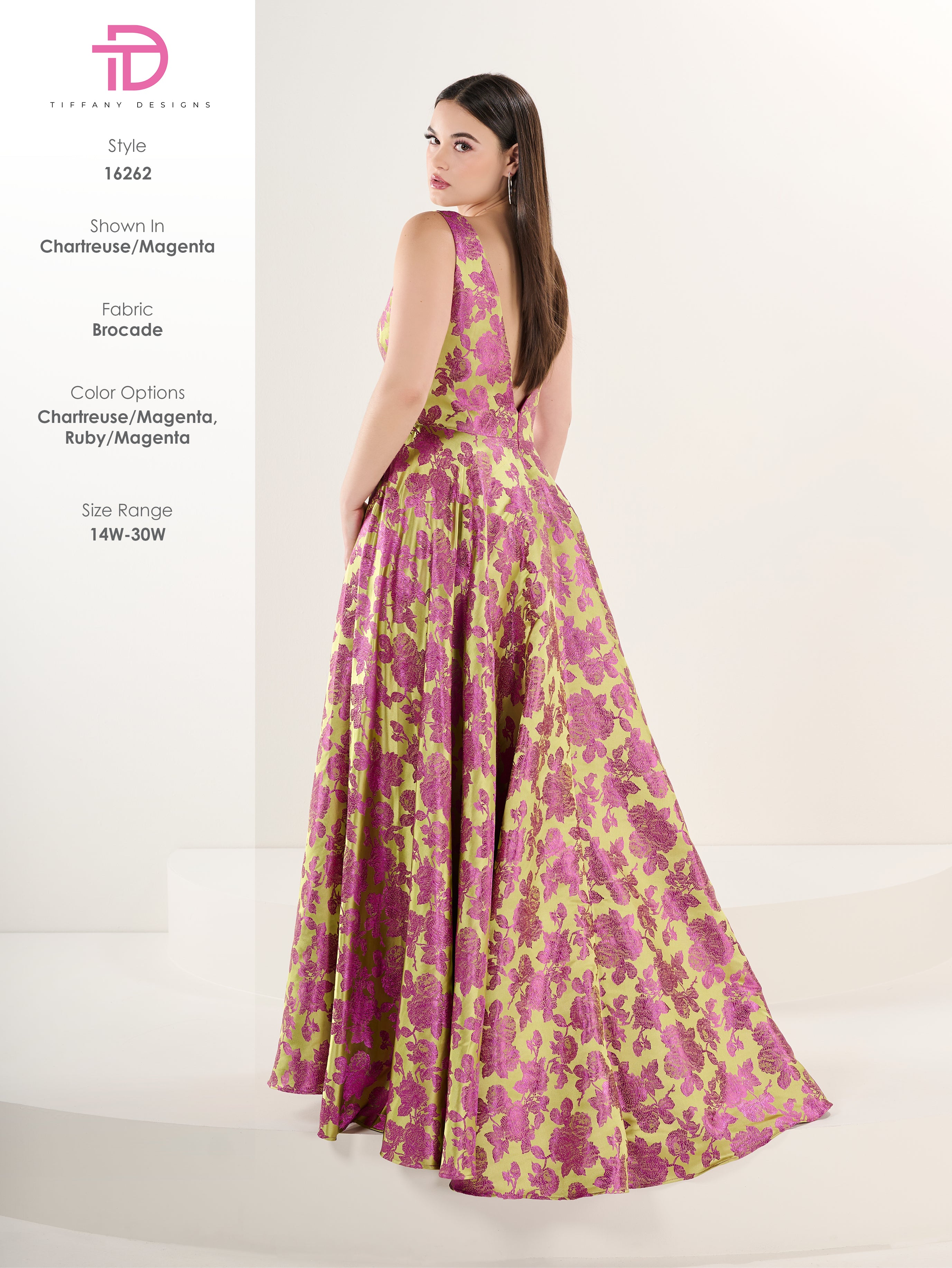16262 Amore Gowns 16262_31_Chartreuse-Magenta