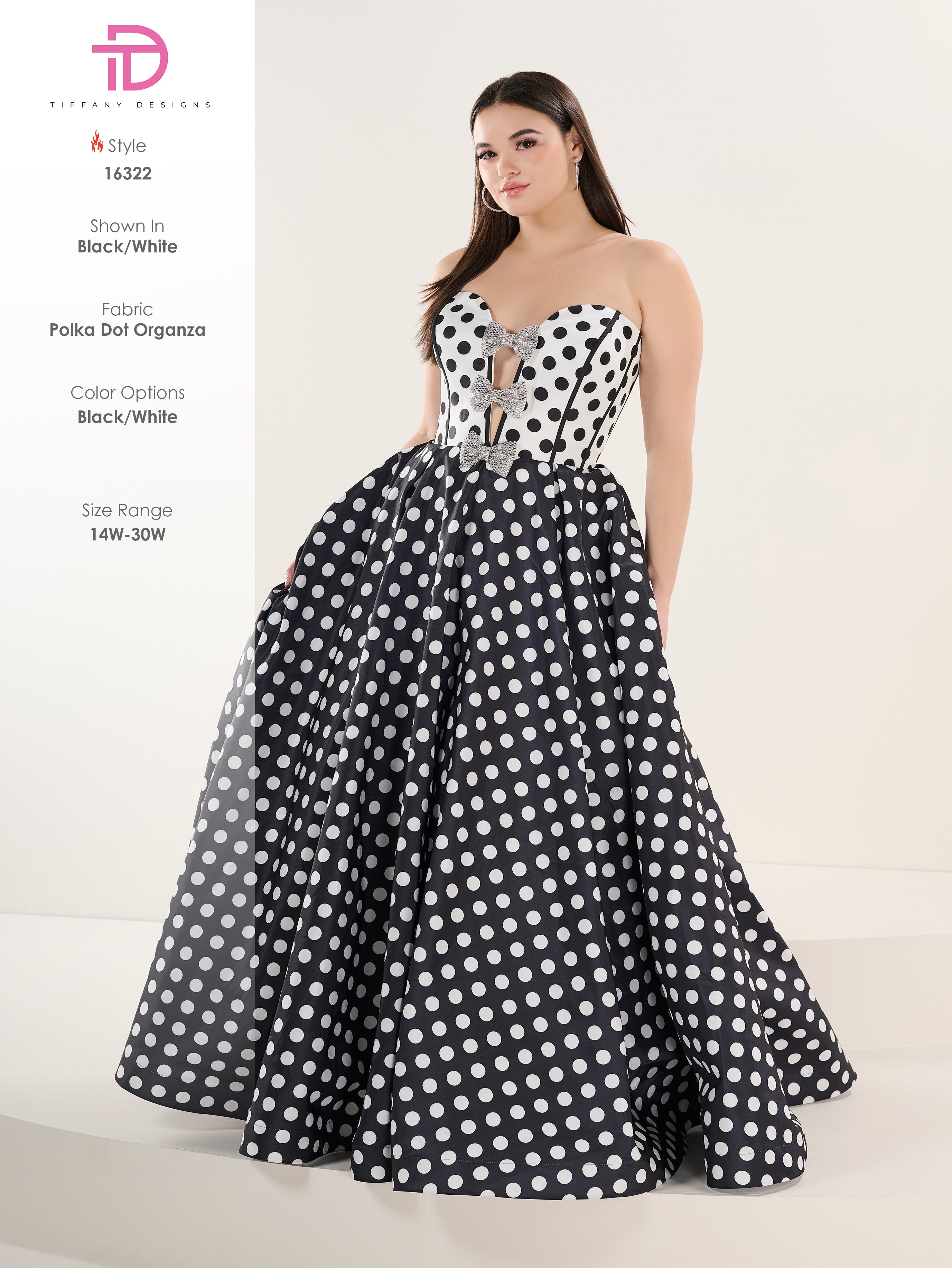 16322 Amore Gowns 16322_198_Black-White