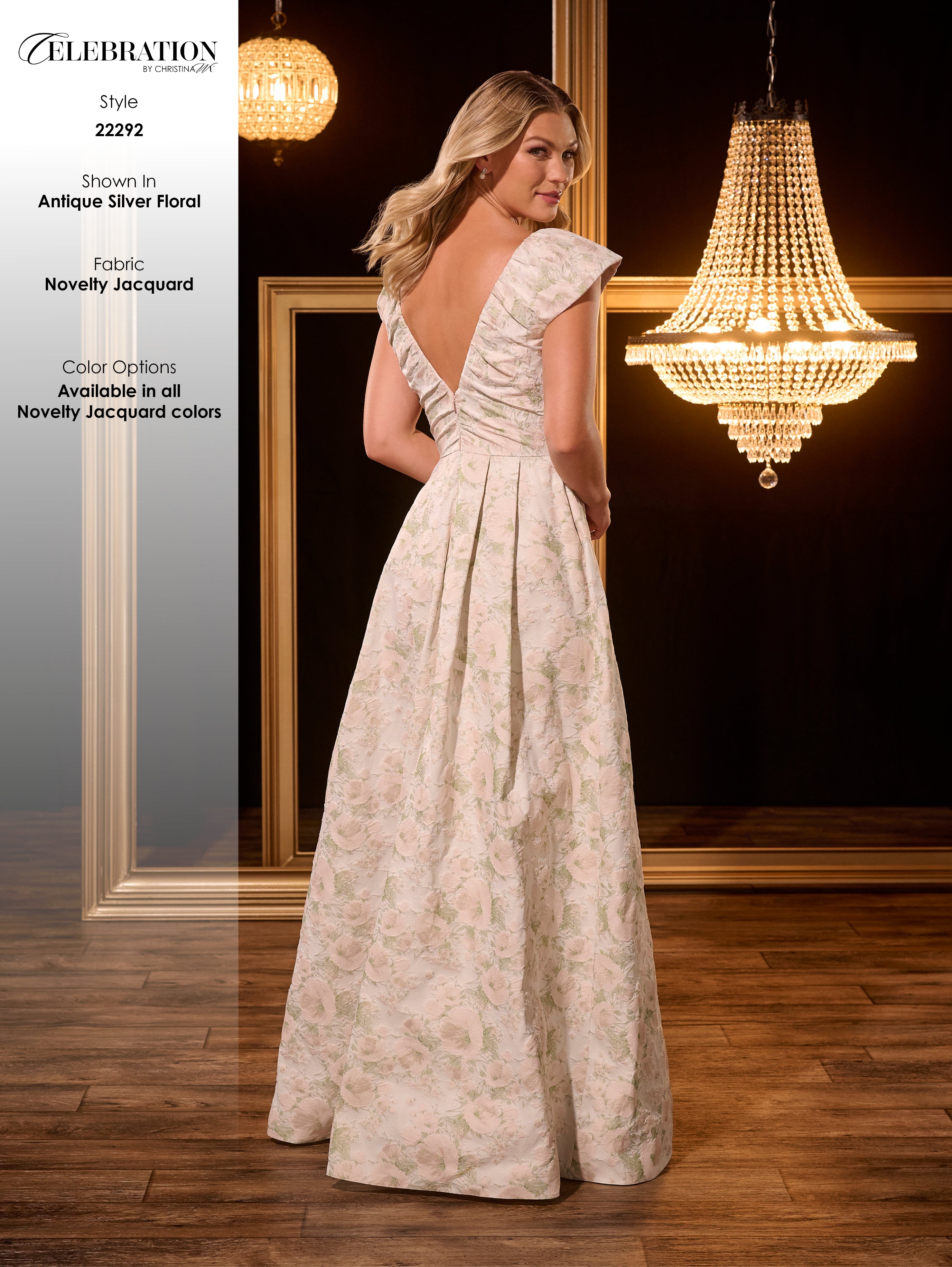 22292 Amore Gowns 22292_65_AntiqueSilverFloral