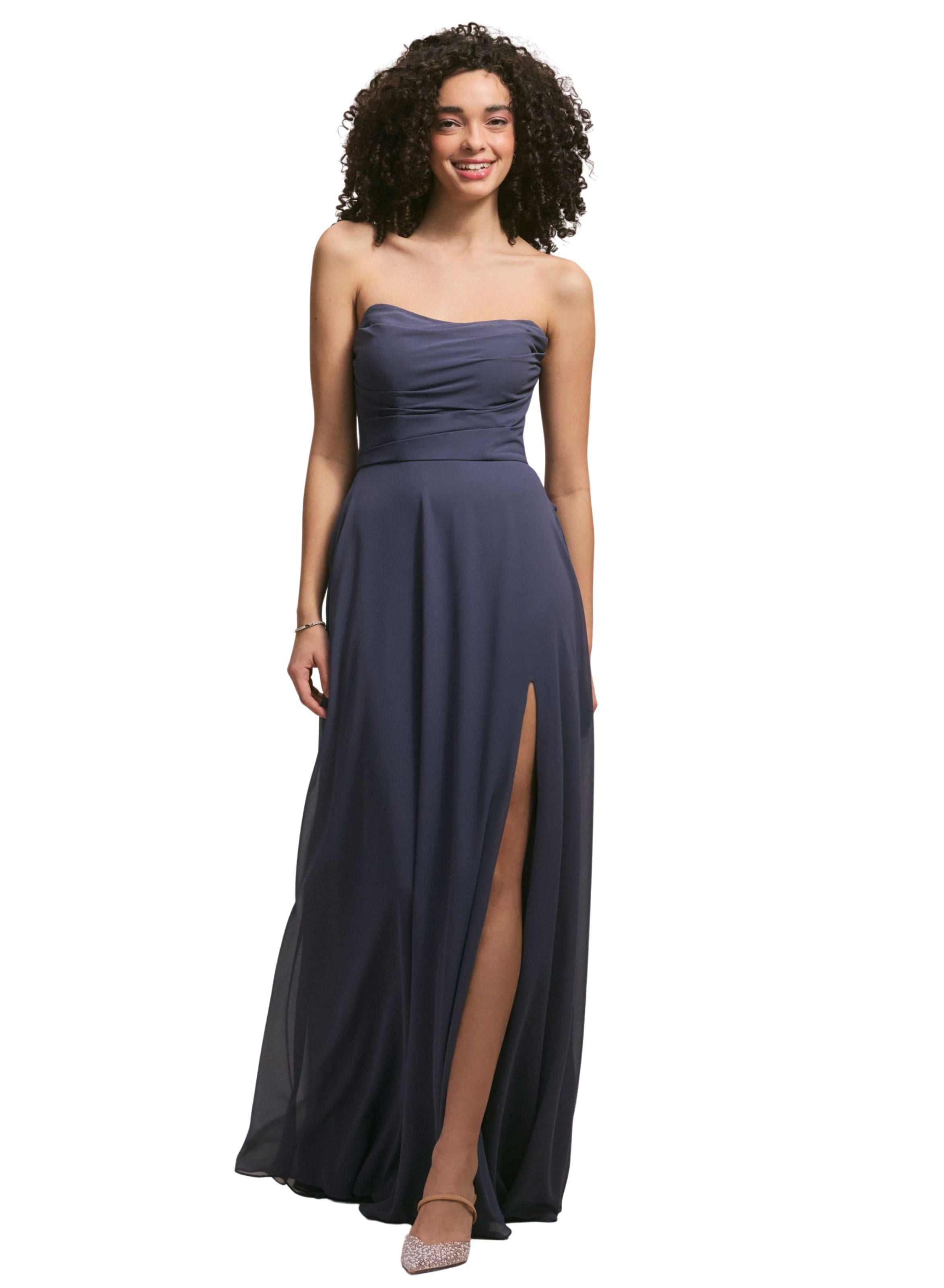 Draped Scoop Neck Bridesmaid Dress with Back Bow Amore Gowns 2_6df1413d-f4a9-43c1-bee0-8e15e5a2f165