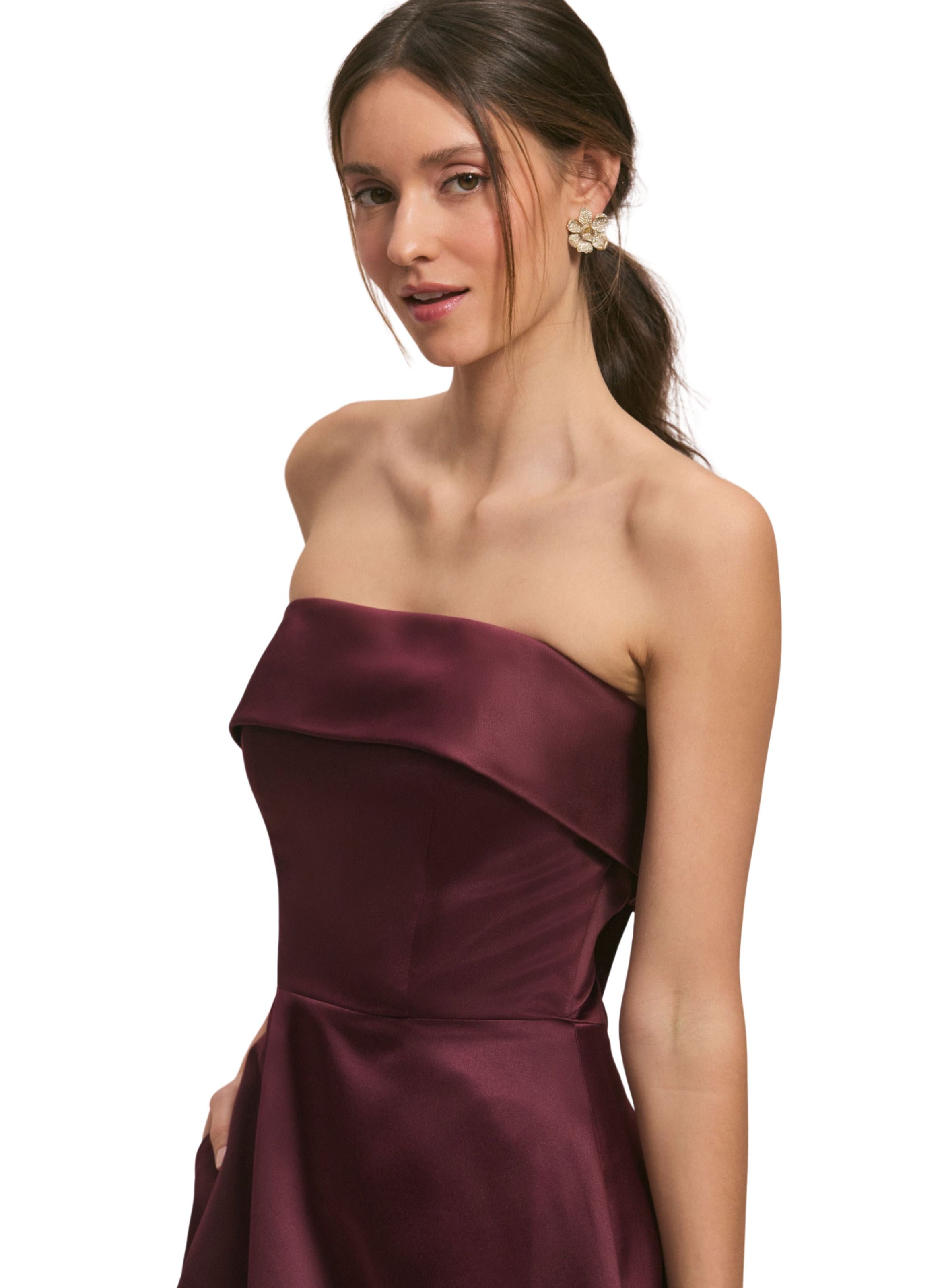 Satin A-Line Bridesmaid Dress with Cuffed Neckline Amore Gowns 3_6ab40792-777e-42c2-befb-2ca8c98ba5ee