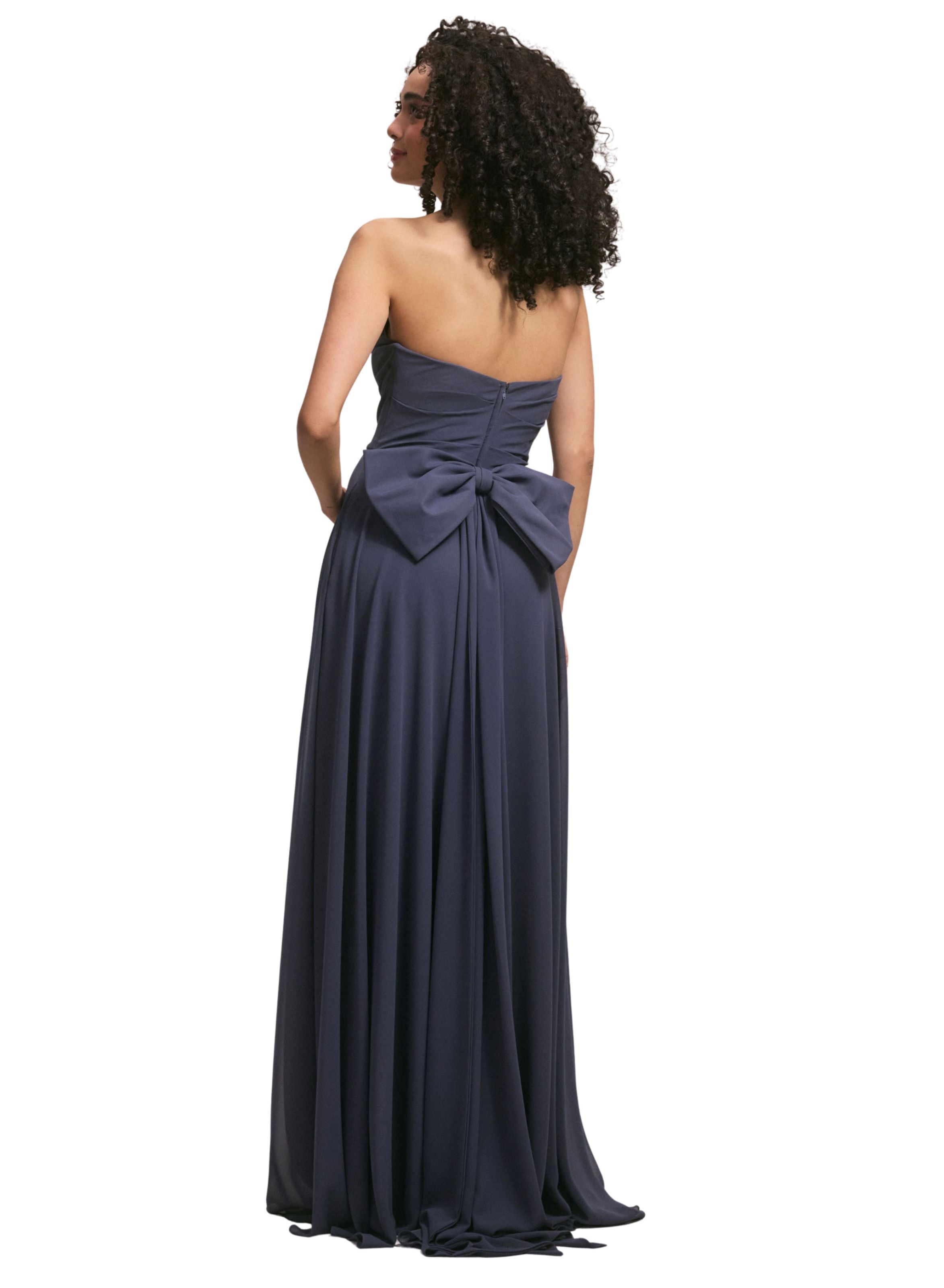 Draped Scoop Neck Bridesmaid Dress with Back Bow Amore Gowns 4_37ac4c67-b060-46c8-99fb-36790ad31b6d