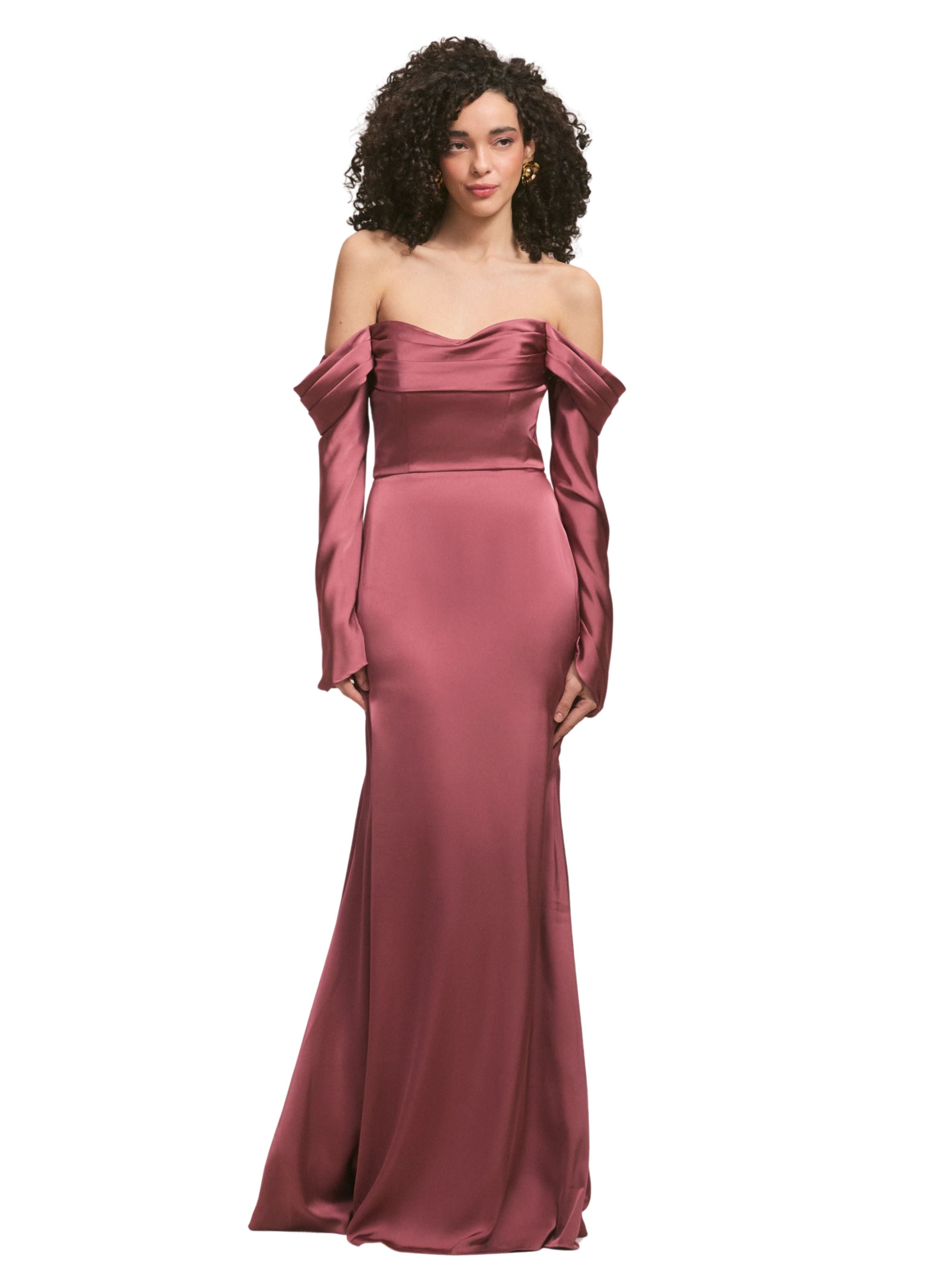 Draped Sweetheart Luxe Satin Bridesmaid Dress with Detachable Long Sleeves Amore Gowns 5_2587ba1a-95c3-4f93-96b3-e05b433b4a15