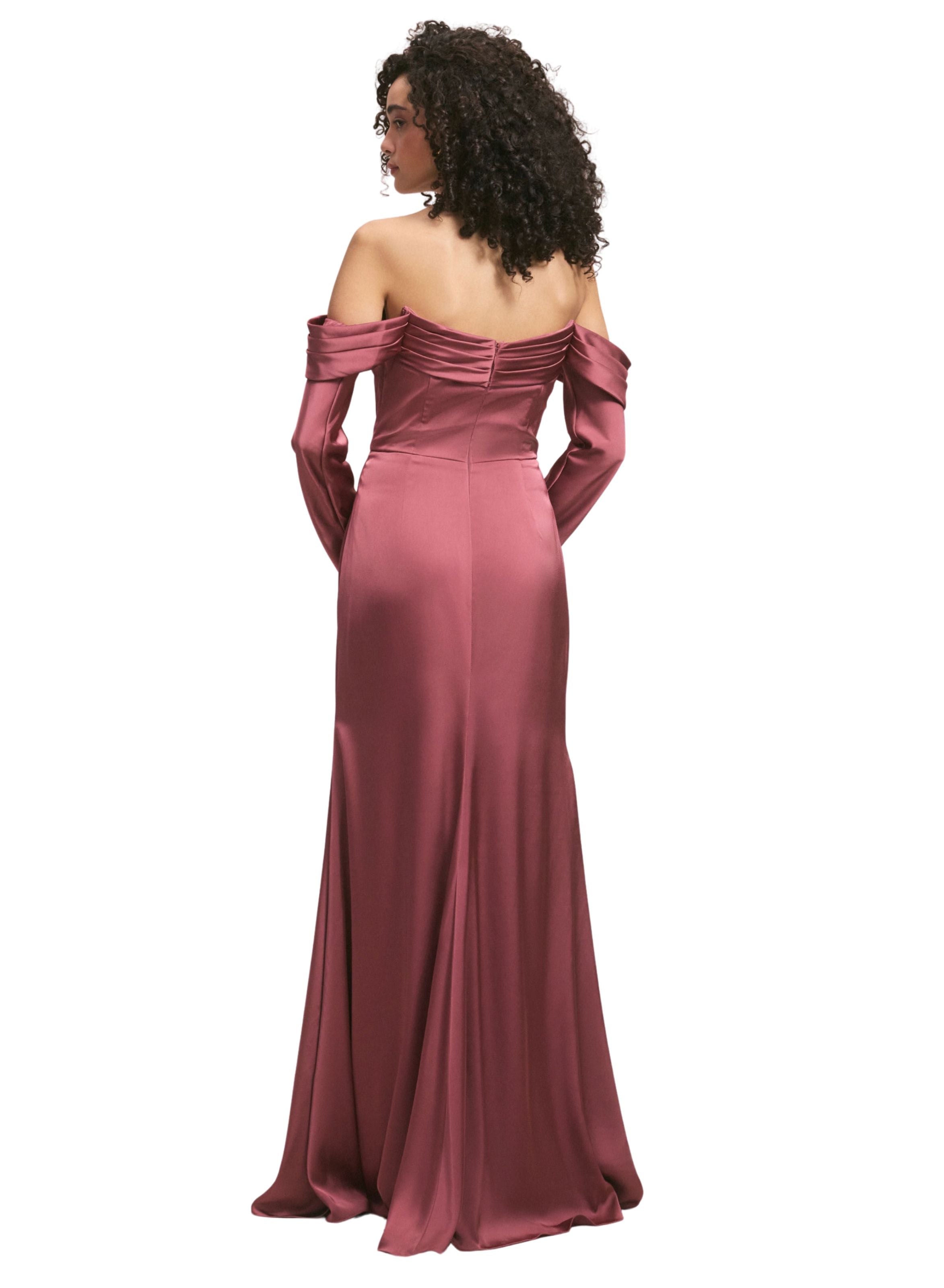 Draped Sweetheart Luxe Satin Bridesmaid Dress with Detachable Long Sleeves Amore Gowns 7_ebfb345b-82d1-4670-9a42-22bd691a13e1