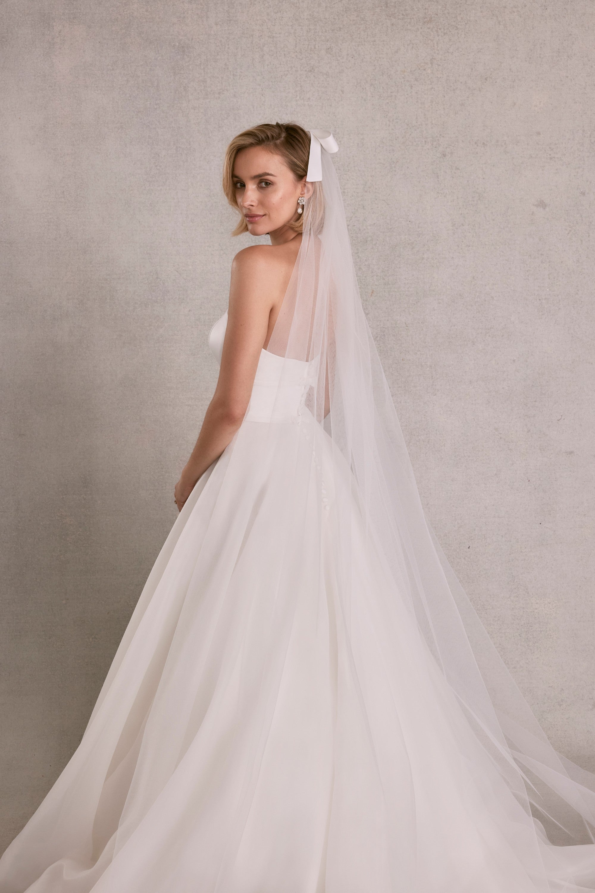 Cathedral Length Tulle Veil with Satin Bow Morilee VL1234C_Ivory_0561