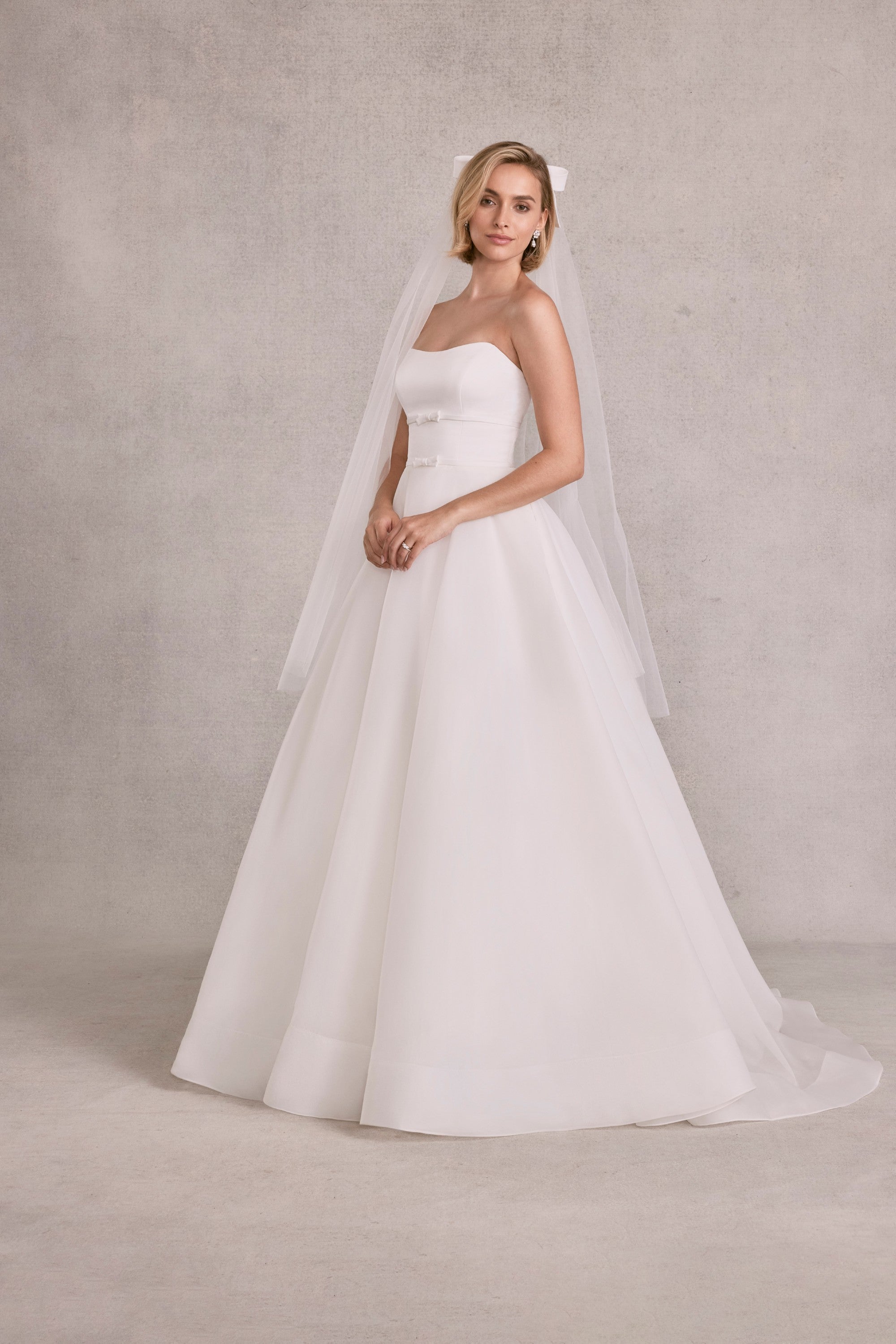 Fingertip Length Tulle Veil with Satin Bow Morilee VL1234F_Ivory_0307