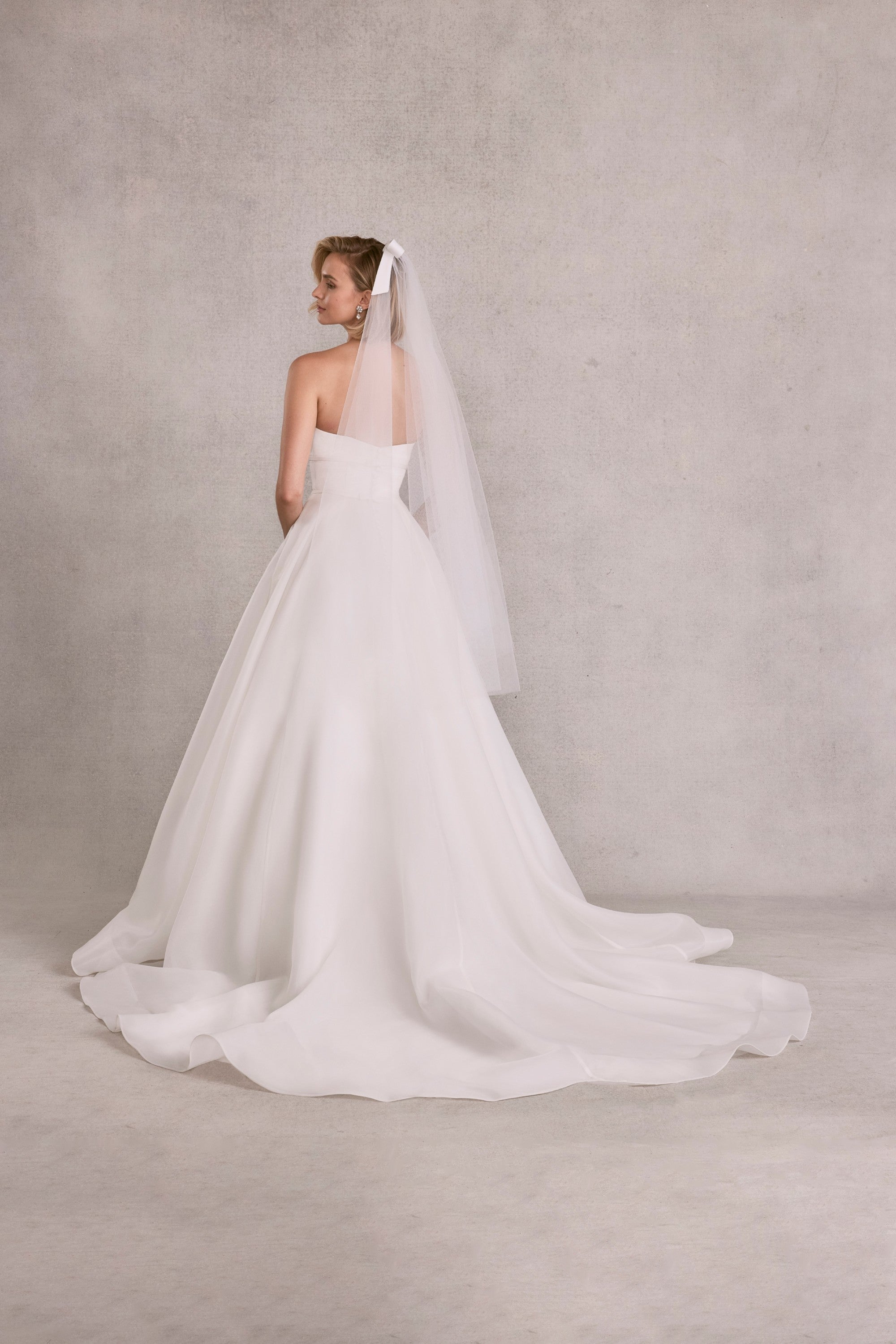 Fingertip Length Tulle Veil with Satin Bow Morilee VL1234F_Ivory_0457
