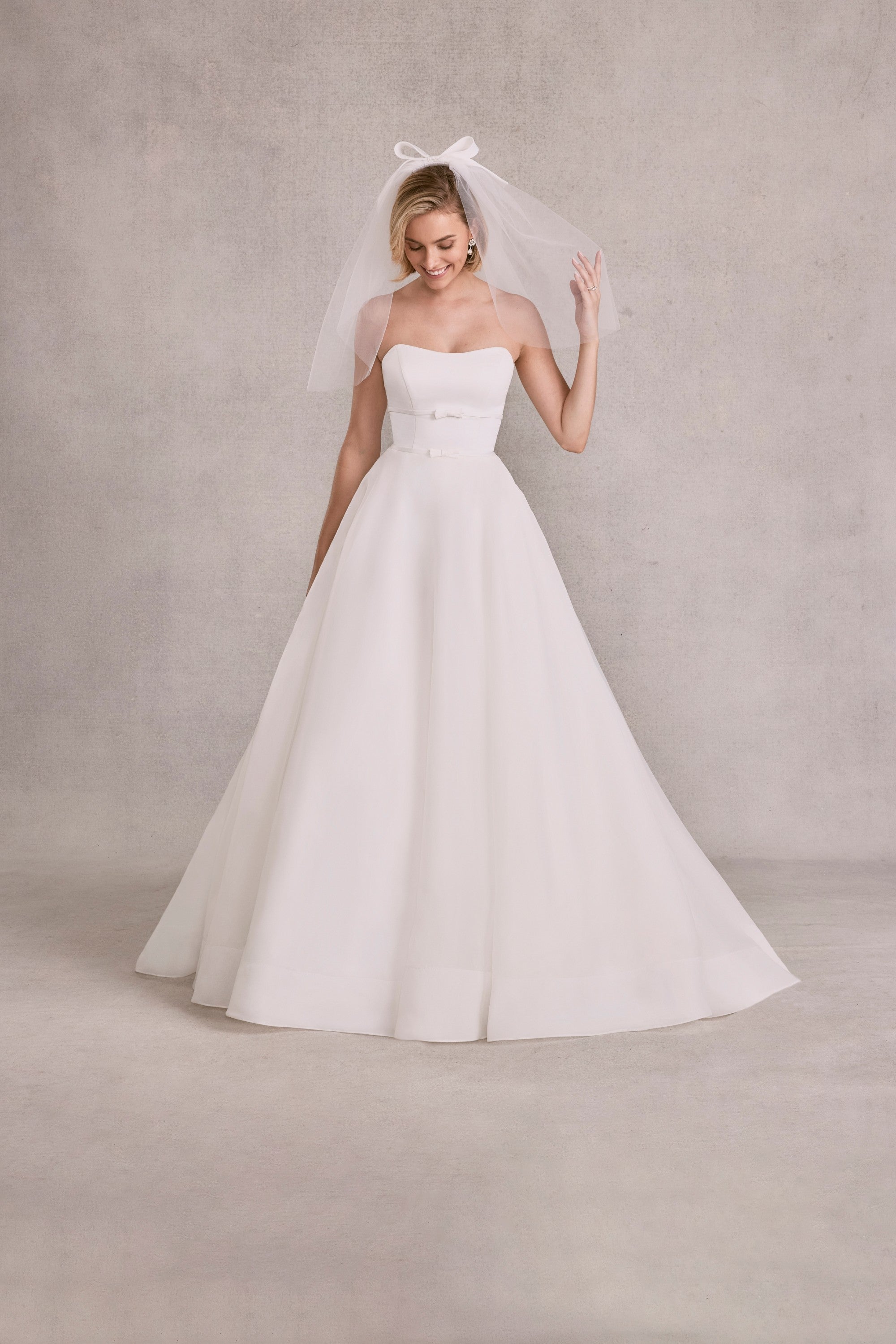 Elbow Length Tulle Veil with Satin Bow Morilee VL1234S_Ivory_0322