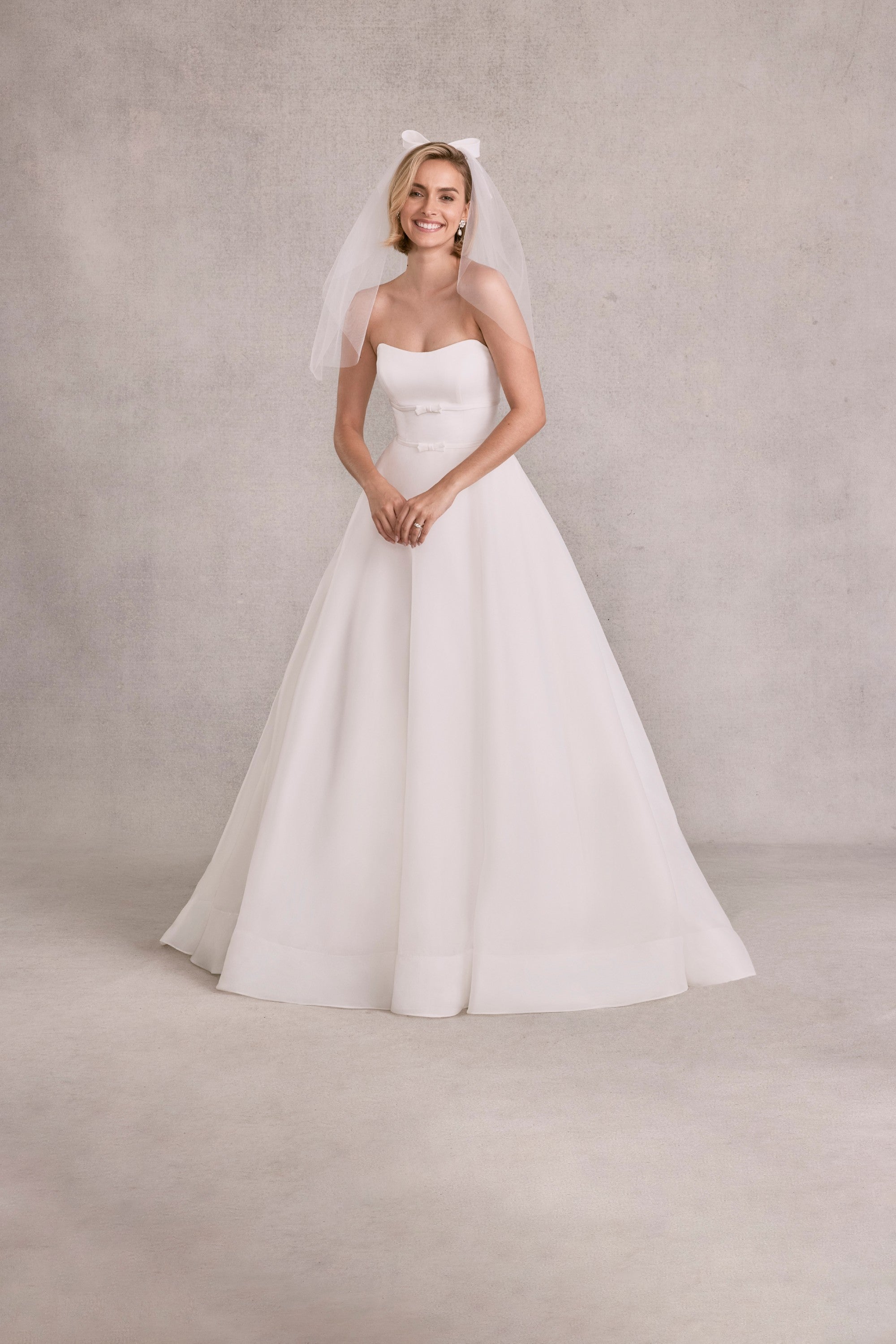 Elbow Length Tulle Veil with Satin Bow Morilee VL1234S_Ivory_0329