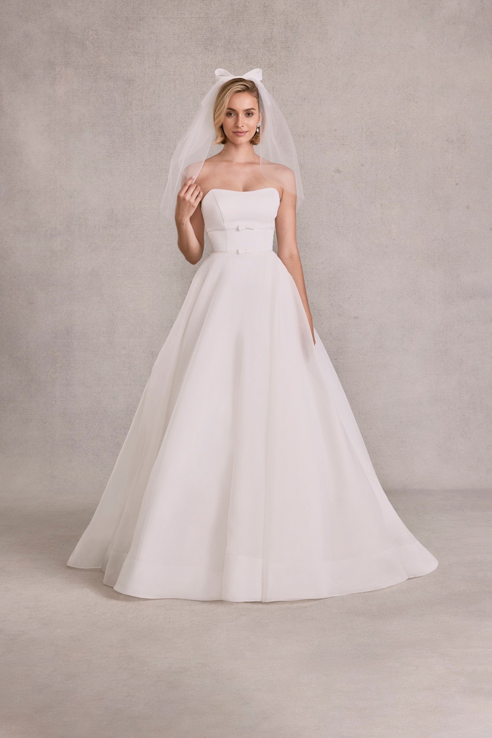 Elbow Length Tulle Veil with Satin Bow Morilee VL1234S_Ivory_0336