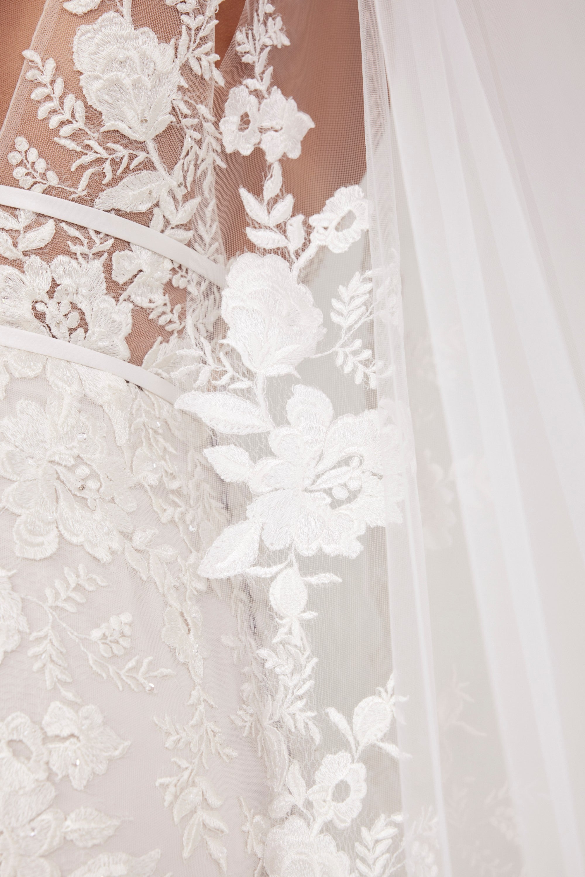 Cathedral Length Veil with Colorful Embroidered Floral Appliqués Morilee VL1239CIVORY_0044