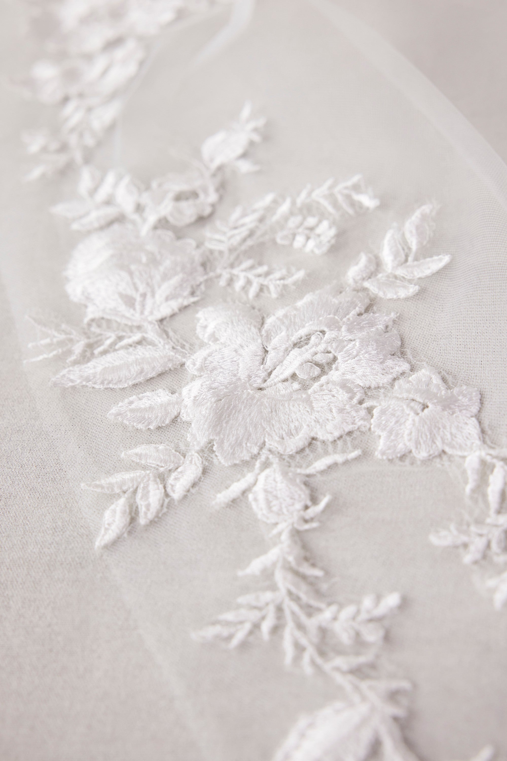 Cathedral Length Veil with Colorful Embroidered Floral Appliqués Morilee VL1239CIVORY_0055