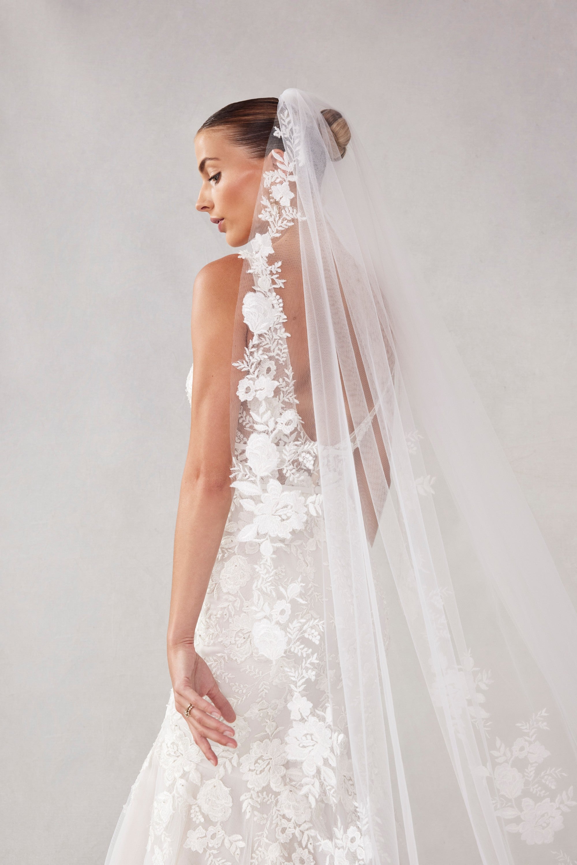 Cathedral Length Veil with Colorful Embroidered Floral Appliqués Morilee VL1239CIVORY_0058